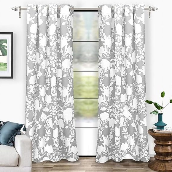 DriftAway Floral Botanic Pattern Room Darkening Thermal Insulated Curtians - Picture 1 of 4